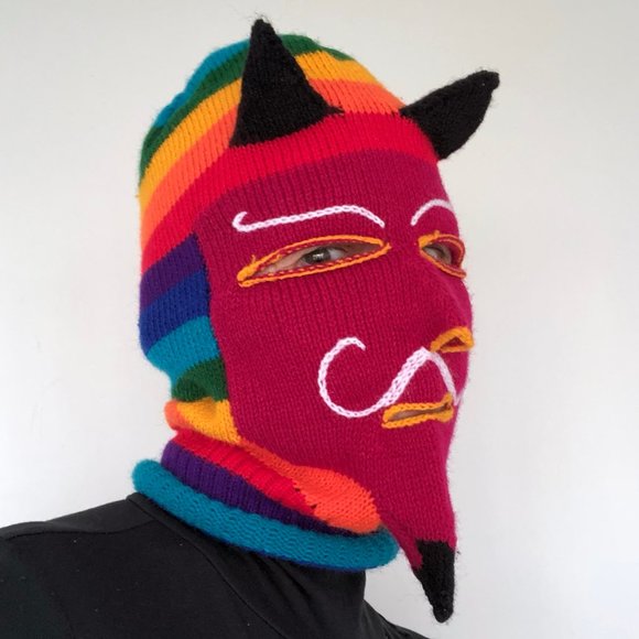 Hand Crafted Other - Peruvian Rainbow Devil Balaclava / Ski Mask